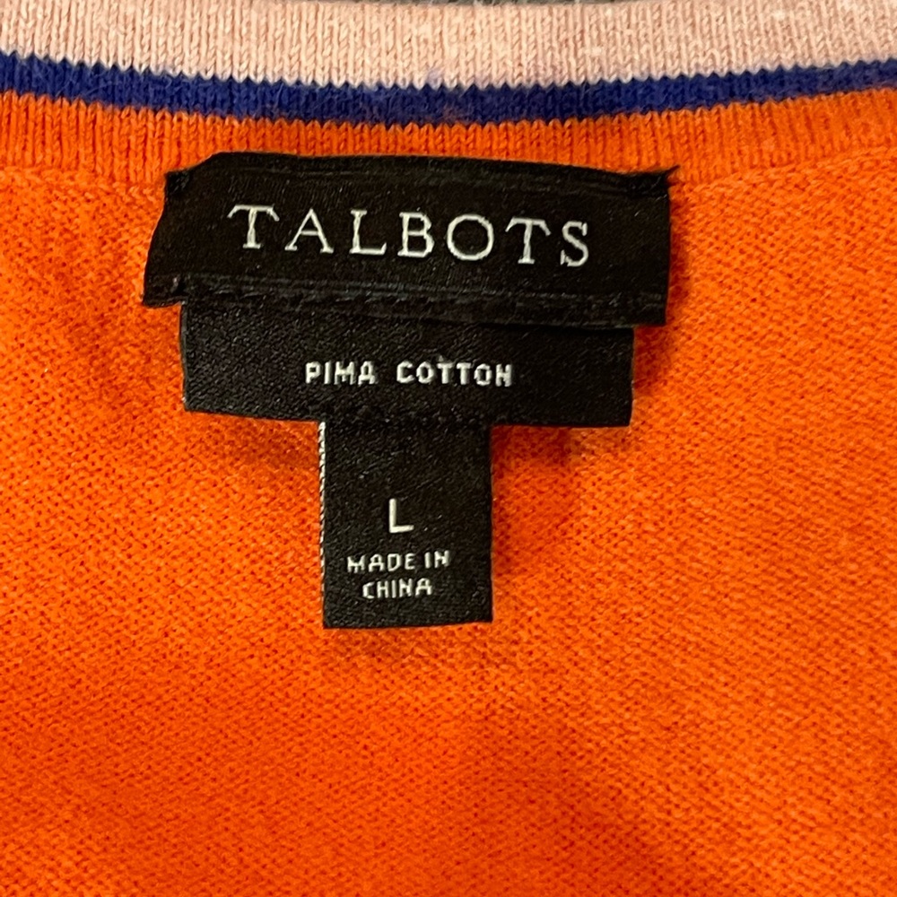 Talbots orange pima cotton tank Size L - Picture 3 of 5